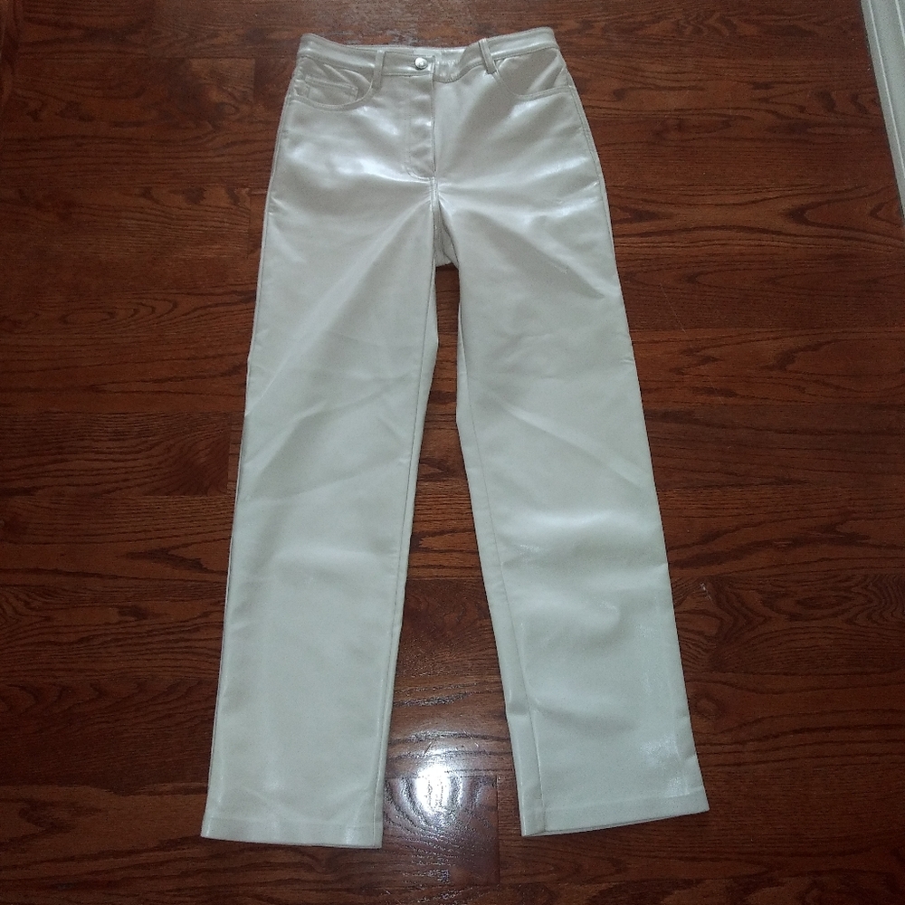 Wilfred White Faux Leather Pants